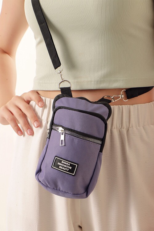 Merterium 010154 Telefon Bölmeli Çanta - Lila