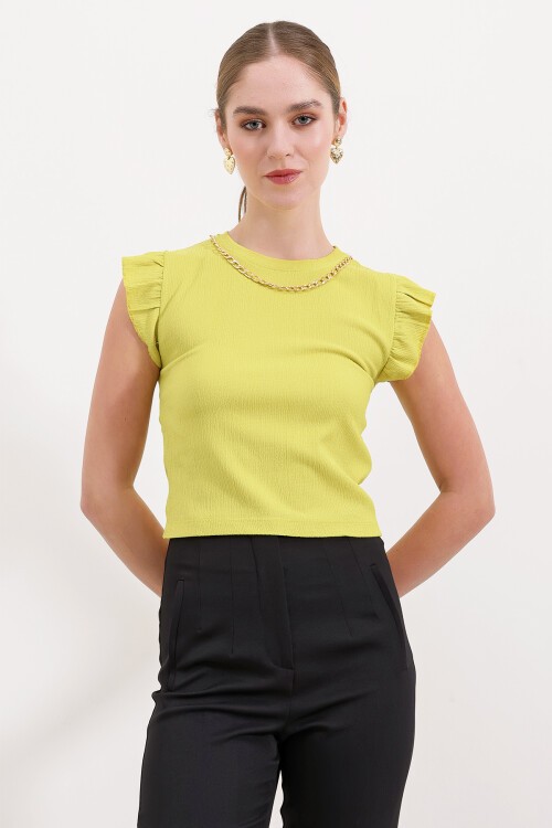 Merterium 0430 Örme Bluz - A.Sarı