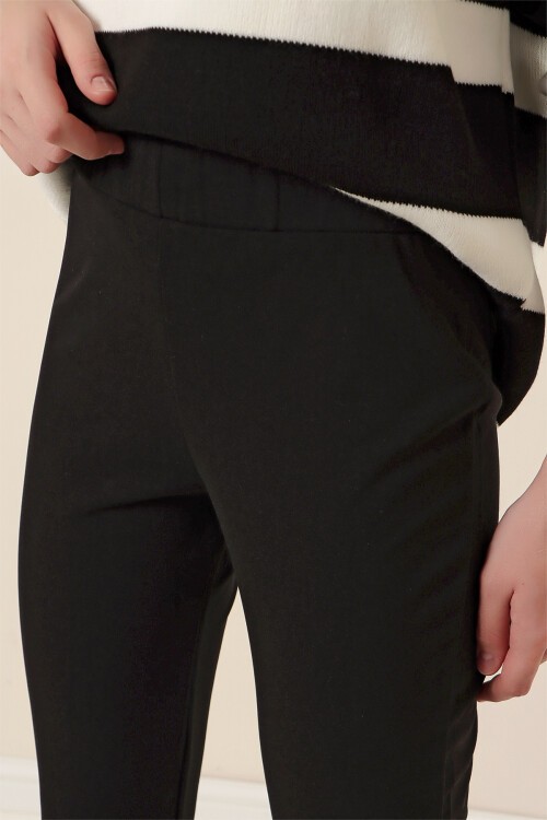 Merterium 10220 İspanyol Paça Pantolon - Siyah