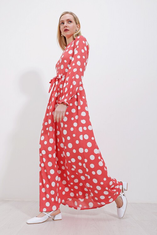 Merterium 1525 Örme Tesettür Elbise - Y.Pembe