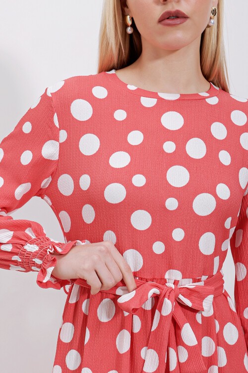 Merterium 1525 Örme Tesettür Elbise - Y.Pembe