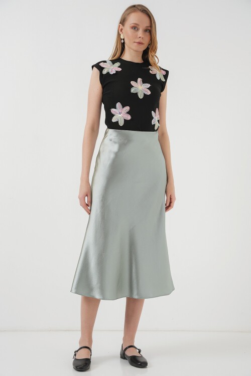 Merterium 15806 Saten Etek - Çağla