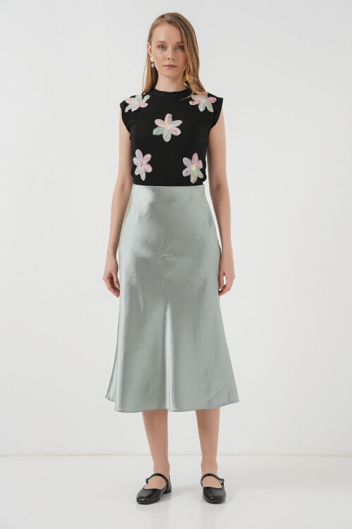 Merterium 15806 Saten Etek - Çağla