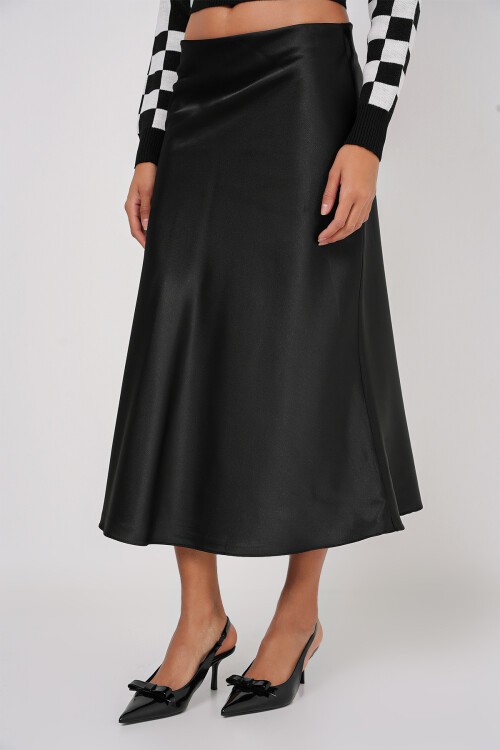 Merterium 15806 Saten Etek - Siyah