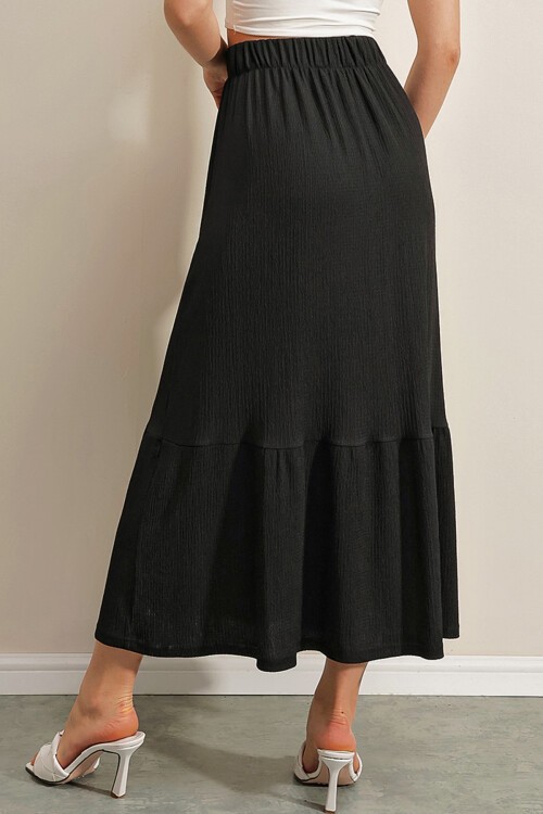 Merterium 1886 Uzun Örme Etek - Siyah