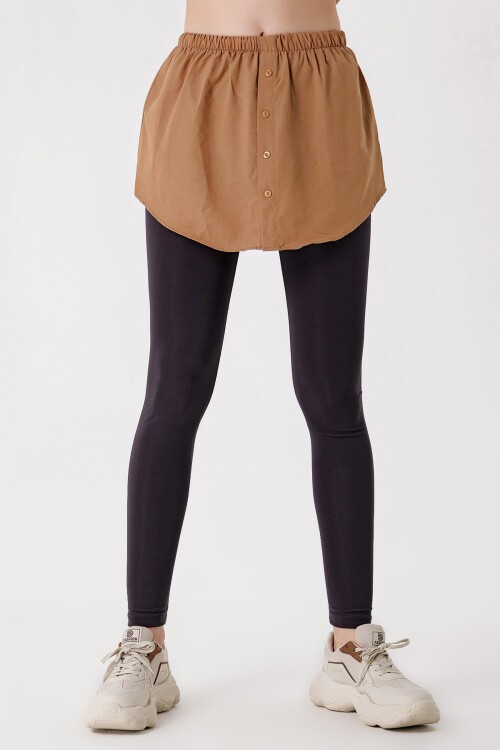 Merterium 1888 Sweatshirt Ve Kazak Altı Gömlek Etek - Camel