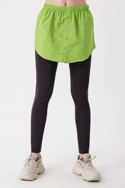 Merterium 1888 Sweatshirt Ve Kazak Altı Gömlek Etek - G.Yeşil