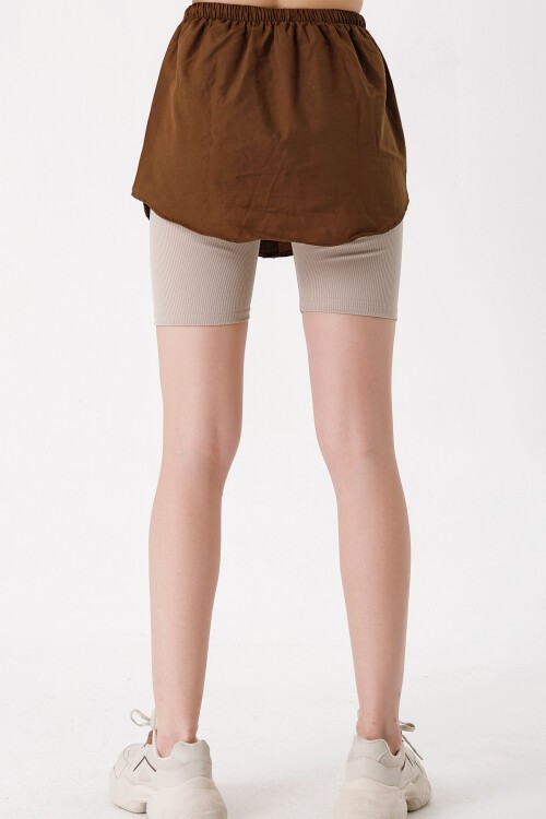 Merterium 1888 Sweatshirt Ve Kazak Altı Gömlek Etek - Kahverengi