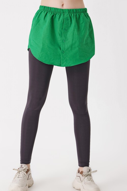 Merterium 1888 Sweatshirt Ve Kazak Altı Gömlek Etek - Yeşil