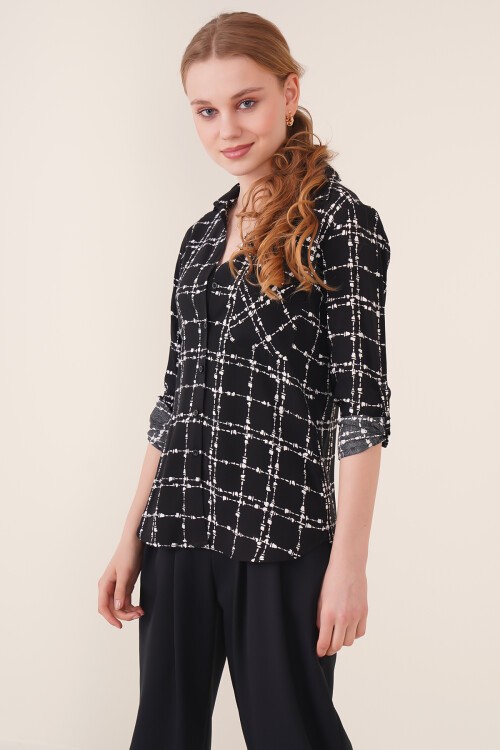 Merterium 3639 TEK CEPLİ GÖMLEK - A.Siyah