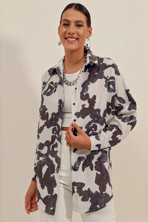 Merterium 3900 Oversize Uzun Basic Gömlek - D. Siyah