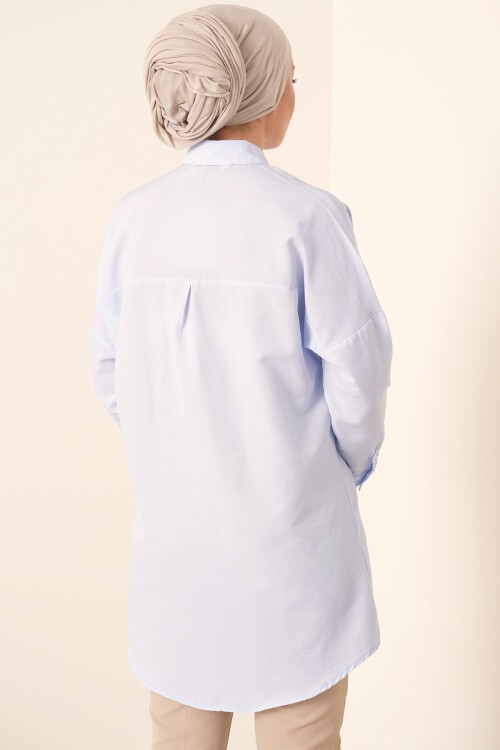 Merterium 5845 Tesettür Tunik - Açık Mavi
