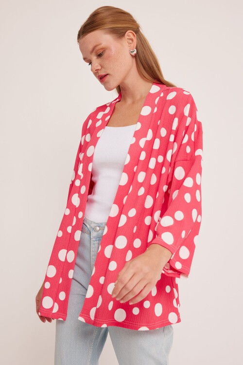 Merterium 5862 Örme Kimono - Nar