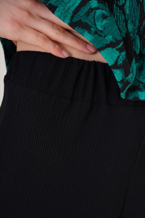Merterium 6543 Örme Pantolon - Siyah