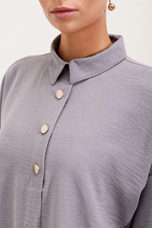 Merterium 6631 Oversize Alt-Üst Takım - Gri