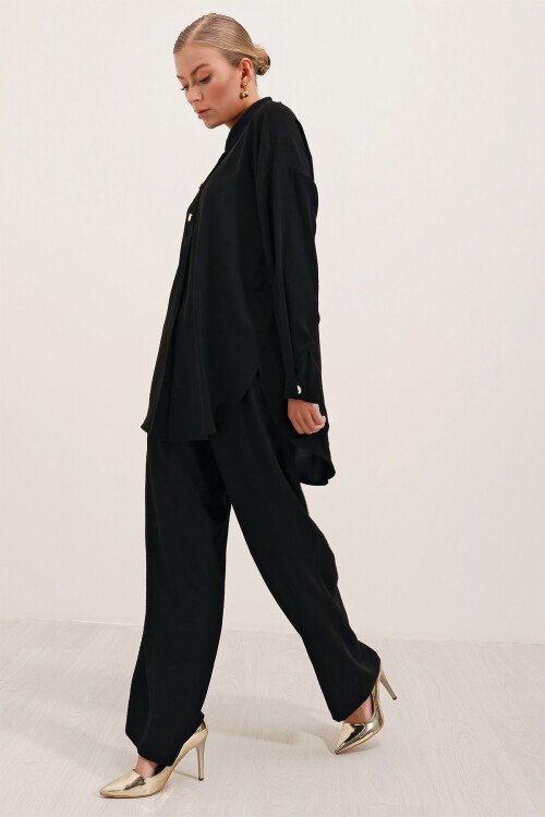 Merterium 6631 Oversize Alt-Üst Takım - Siyah