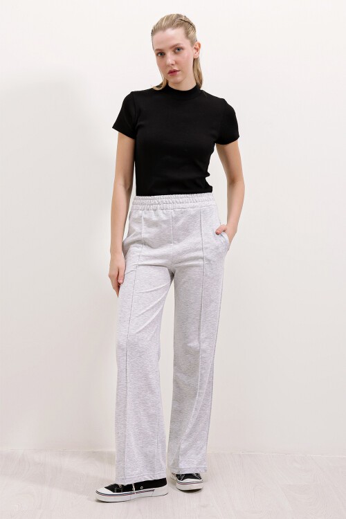 Merterium 6641 Geniş Paça Spor Eşofman Altı - Gri