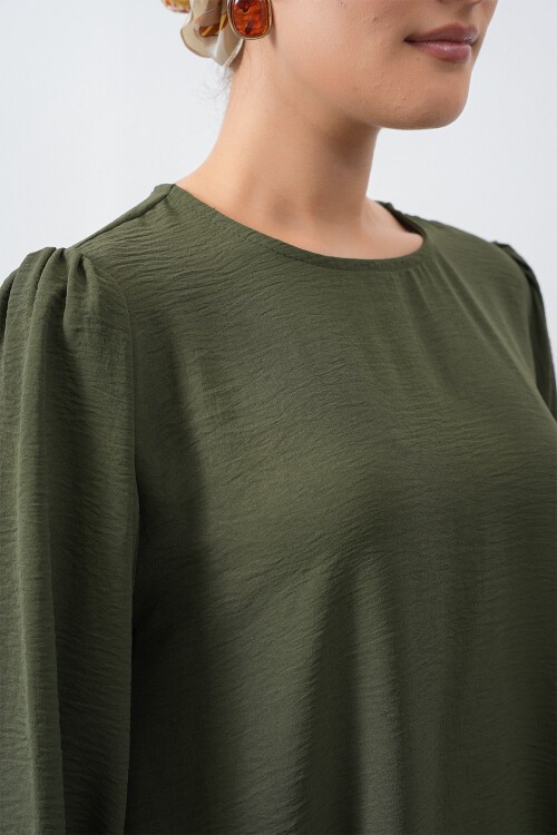 Merterium Kadın Ayrobin Tunik Pantolon Alt Üst Takım - Haki