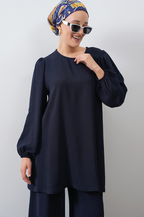 Merterium Kadın Ayrobin Tunik Pantolon Alt Üst Takım - Lacivert