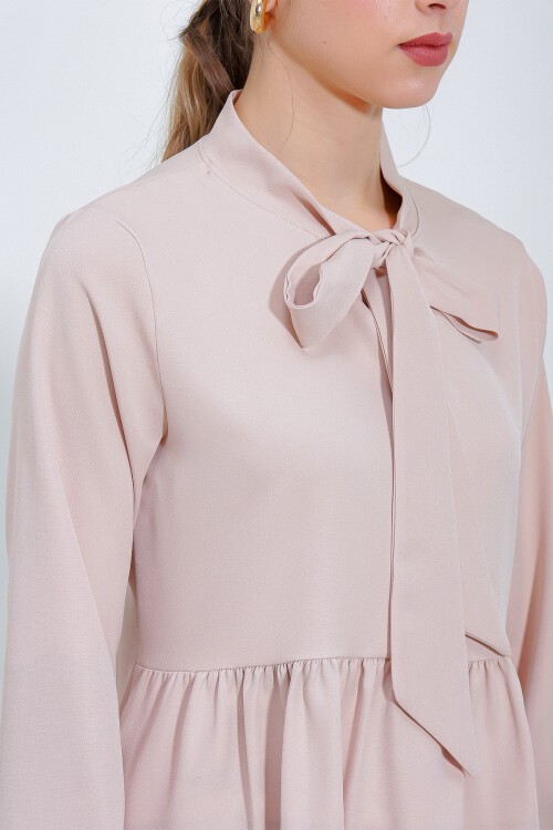 Merterium Kadın Krem Örme Pantolon Tunik Alt Üst Takım 6654