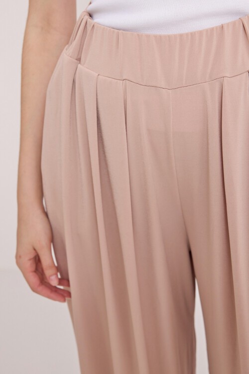 Merterium Kadın Krem Şalvar Pantolon 6659