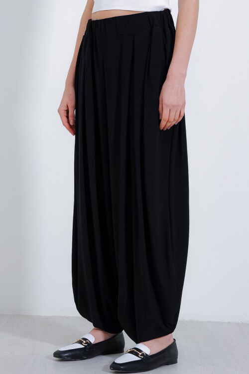 Merterium Kadın Siyah Şalvar Pantolon 6659