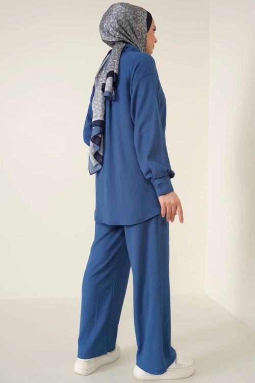 Merterium T5858 Örme Tesettür İkili Takım - İndigo