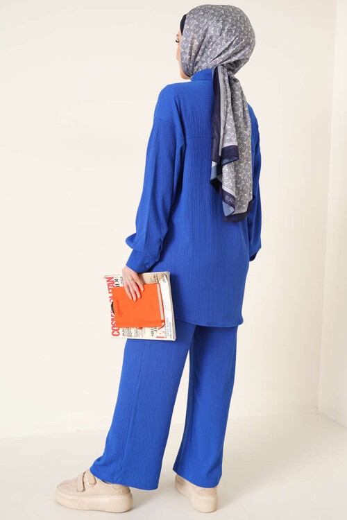 Merterium T5858 Örme Tesettür İkili Takım - Saks