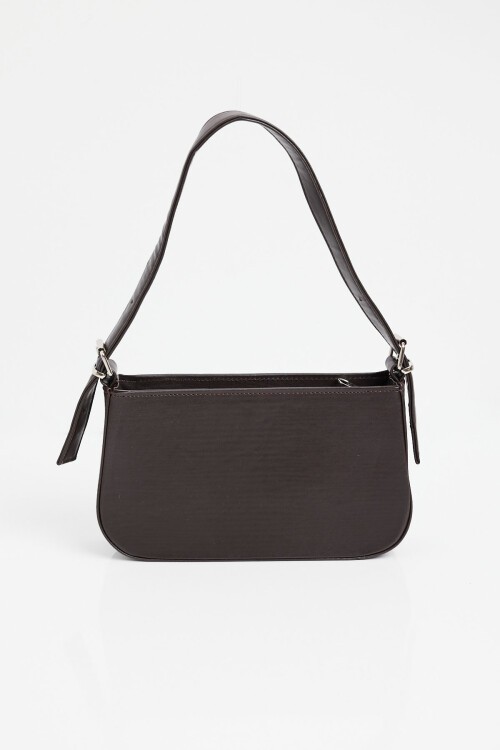 Merterium 010172 Düz Baget Omuz Çantası - Kahverengi