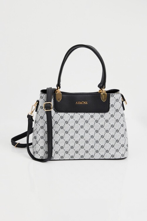 Merterium 010176 Armine Baskılı Çanta - Gri