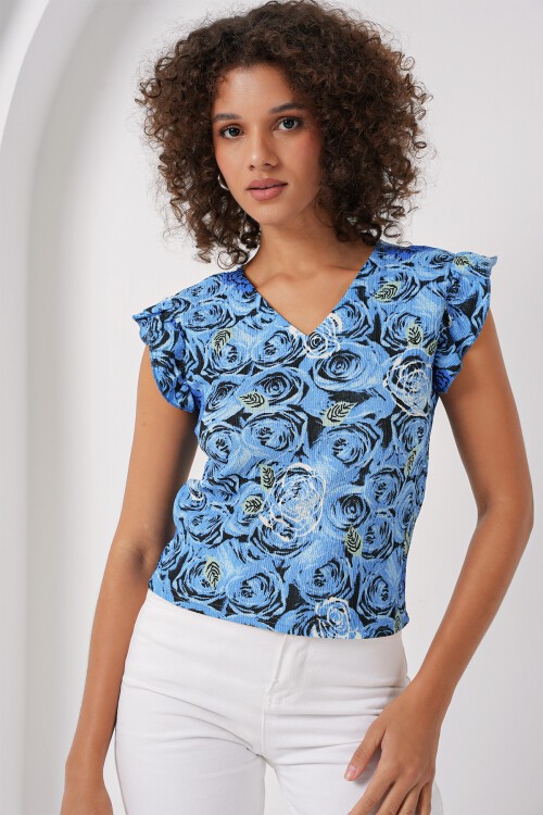 Merterium 0430 Örme Bluz - A.Mavi