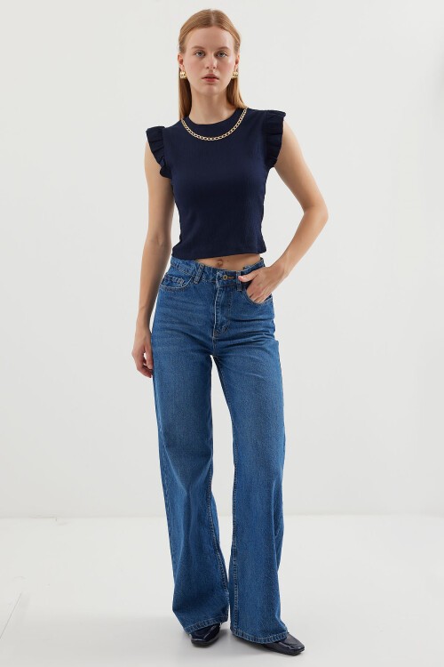 Merterium 0430 Örme Bluz - Lacivert