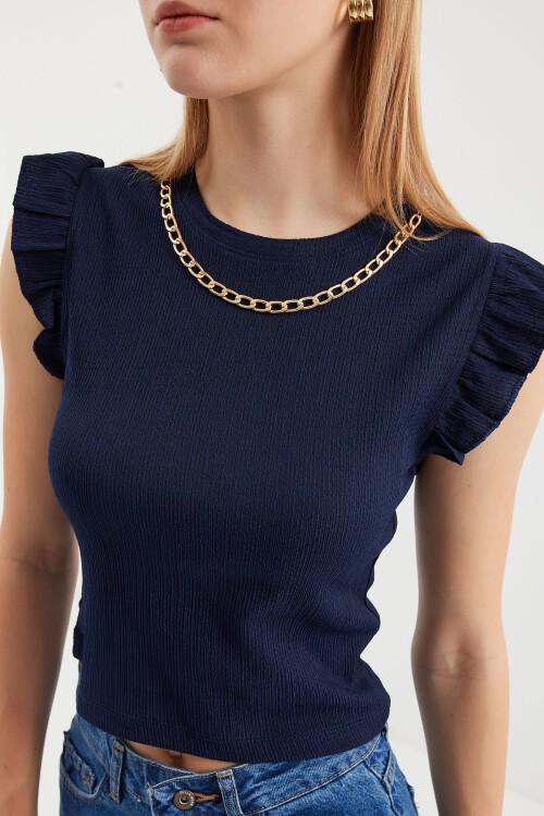 Merterium 0430 Örme Bluz - Lacivert