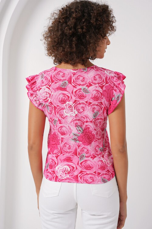 Merterium 0430 Örme Bluz - Pembe