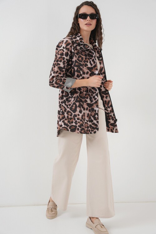 Merterium 10322 Beli Büzgülü Trençkot - D.Kahve