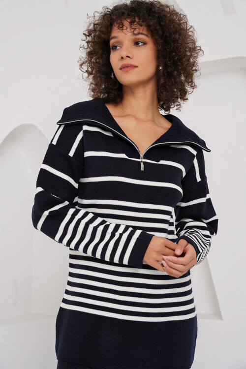 Merterium 15899 Triko Kazak Pantolon İkili Takım - Lacivert