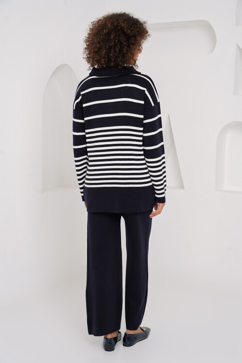 Merterium 15899 Triko Kazak Pantolon İkili Takım - Lacivert