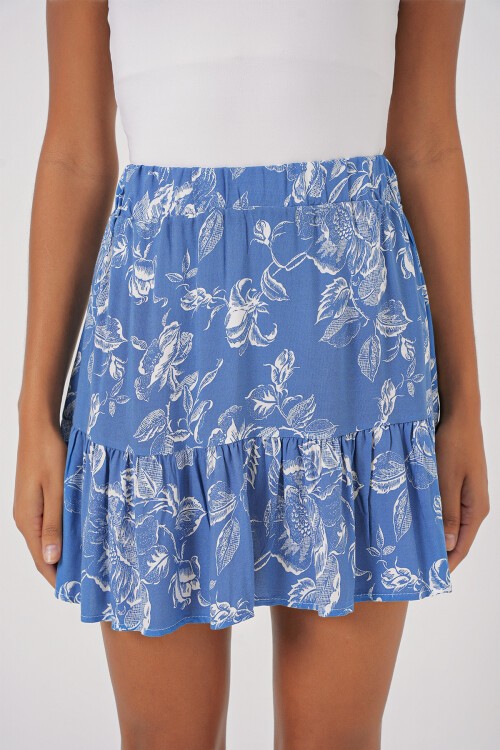 Merterium 1884 Örme Mini Etek - İndigo