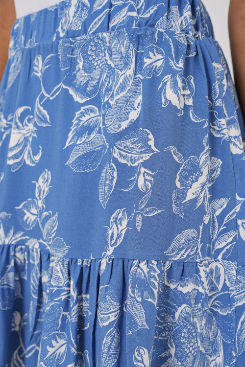 Merterium 1884 Örme Mini Etek - İndigo