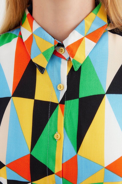 Merterium 3721 Grafik Desenli Gömlek - Çok Renkli