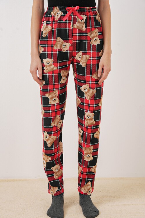 Merterium 4323 Desenli Pijama Altı - B.Kırmızı