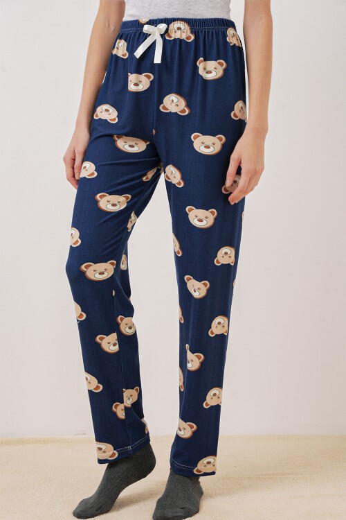 Merterium 4323 Desenli Pijama Altı - F.Lacivert