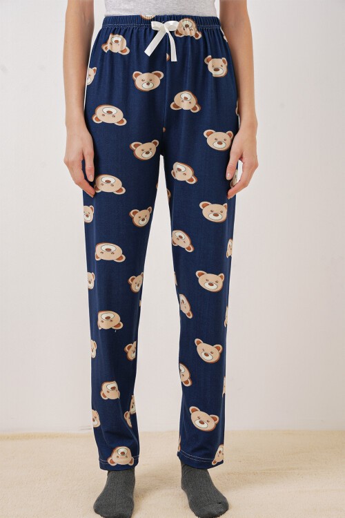 Merterium 4323 Desenli Pijama Altı - F.Lacivert