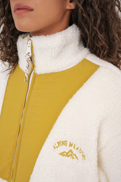 Merterium 5194 Kadın Peluş Mont Ceket - Hardal