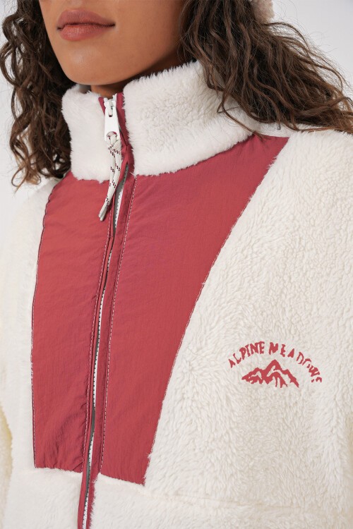 Merterium 5194 Kadın Peluş Mont Ceket - Kiremit