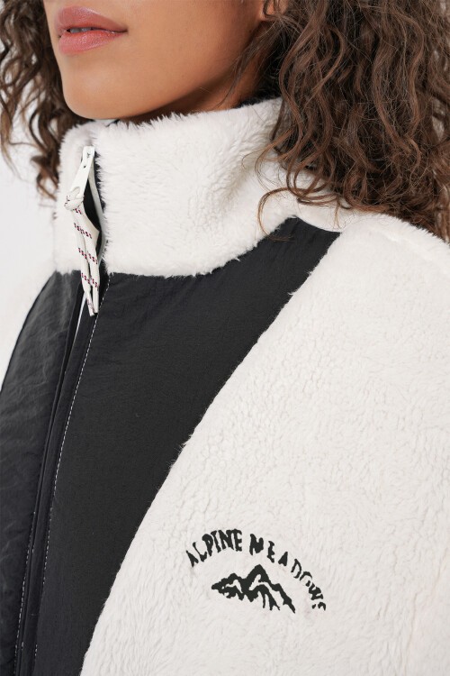 Merterium 5194 Kadın Peluş Mont Ceket - Siyah