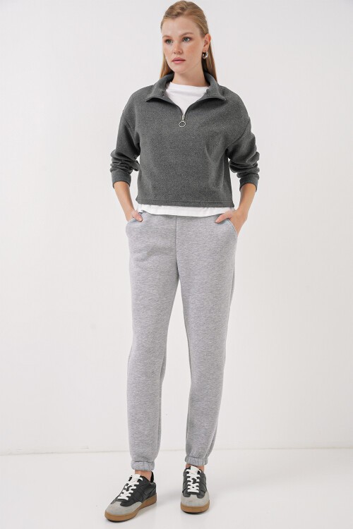 Merterium 55450 Üç İplik Eşofman Altı - Gri