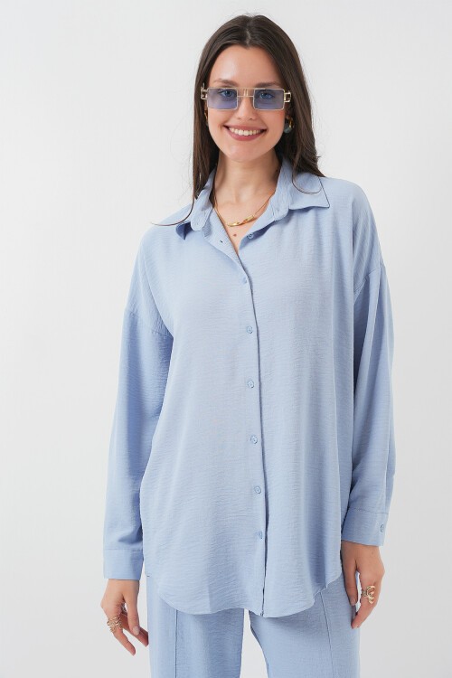 Merterium 6593 Oversize İkili Takım - Mavi