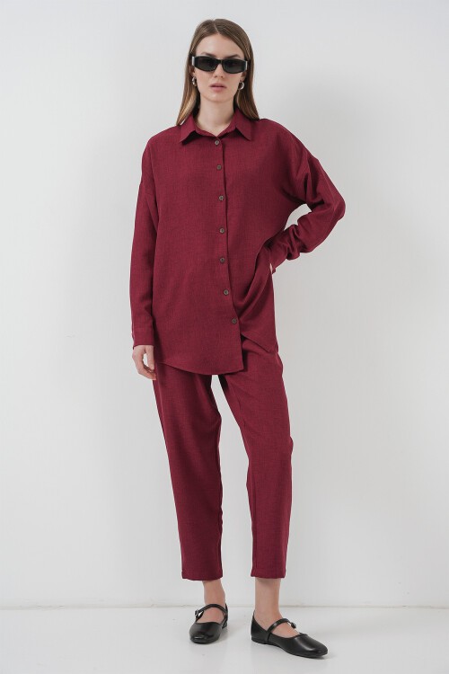 Merterium 6622 Keten İkili Takım - Bordo