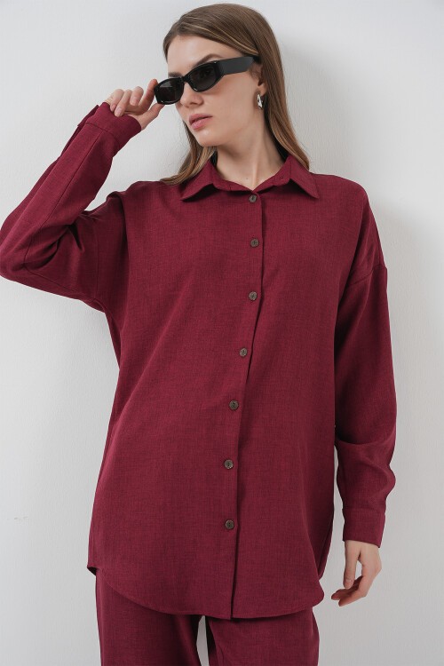 Merterium 6622 Keten İkili Takım - Bordo